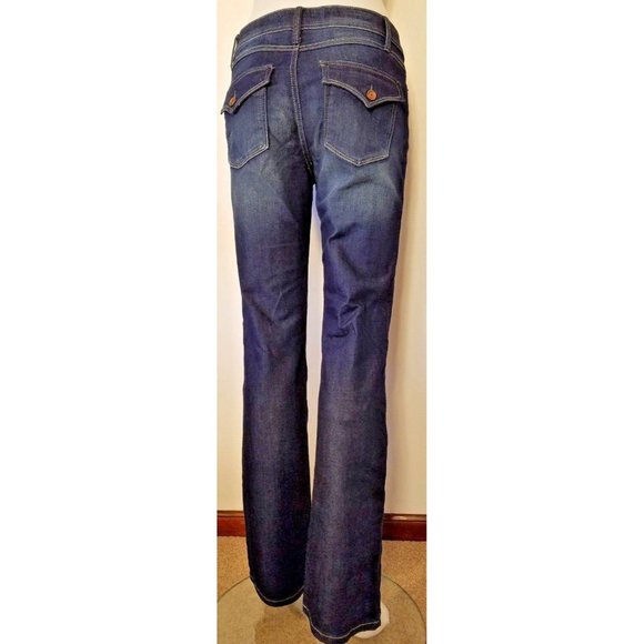 Roz and Ali Women's Flap Pocket Jeans Size 8 Average Dark Wash Whiskering - Picture 4 of 10